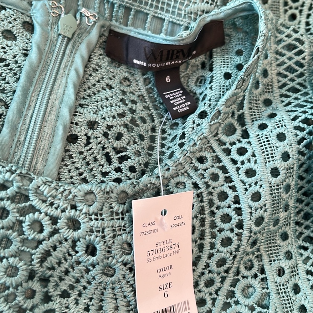 WHBM EMBROIDERED LACE FIT & FLARE DRESS - Picture 12 of 13